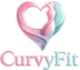 CurvyFit logo featuring a stylized heart made of pink and teal curved shapes above the brand name 'CurvyFit' and the tagline 'LOVE YOUR SHAPE' on a white background.