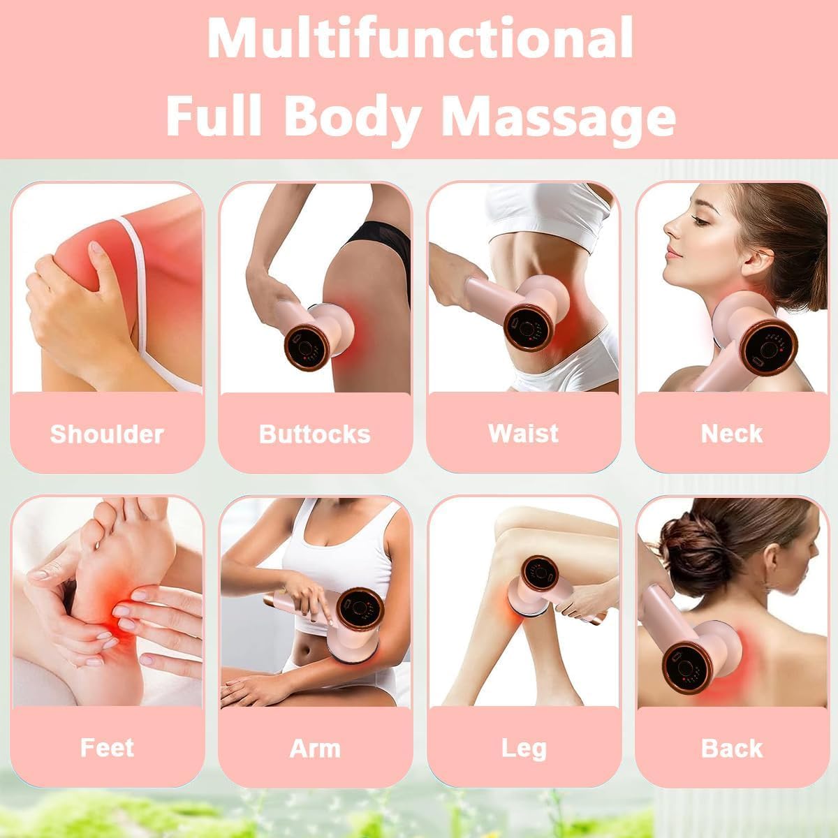 Rechargeable Body Massager – 10 Vibration Modes, Cordless & Portable